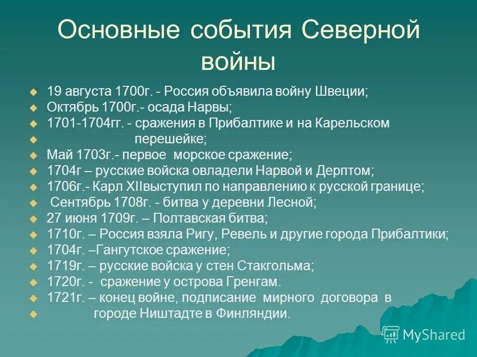 События северной войны