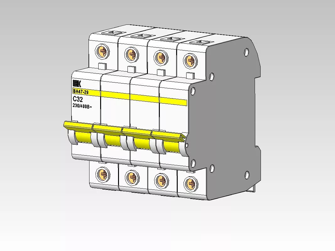 Автоматические выключатели модели. Выключатель автоматический ва47-29. Автоматический выключатель IEK 3d модель. Чертеж выключателя ва47-29. IEK 4-4-3.
