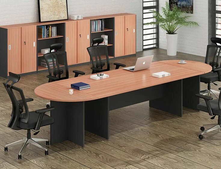 Мебель для конференц залов. Meeting desk. Стол для переговоров easy one дуб сонома 1800х850х743 мм. Стол для конференц зала. Офисный интерьер.