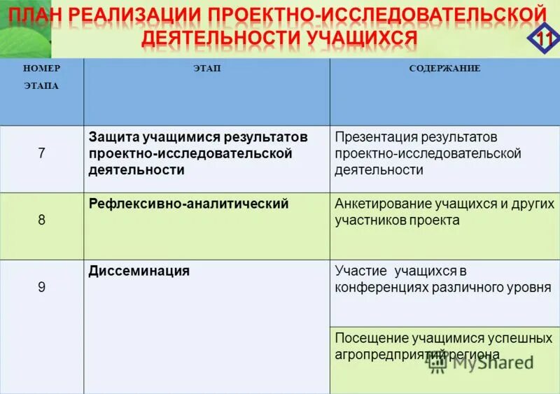 Формы реализации проектной активности