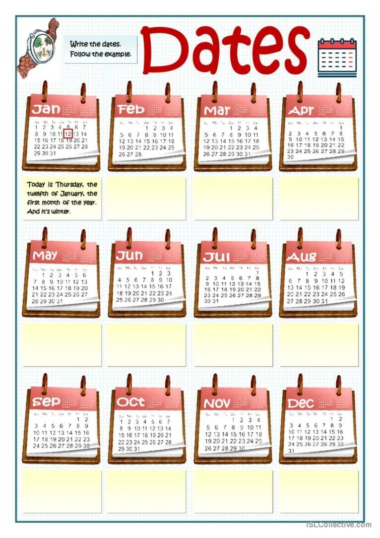 Dates Worksheets. Dates in English exercises. Dates in English for Kids. Календарь для изучения иностранных языков. Datetime month