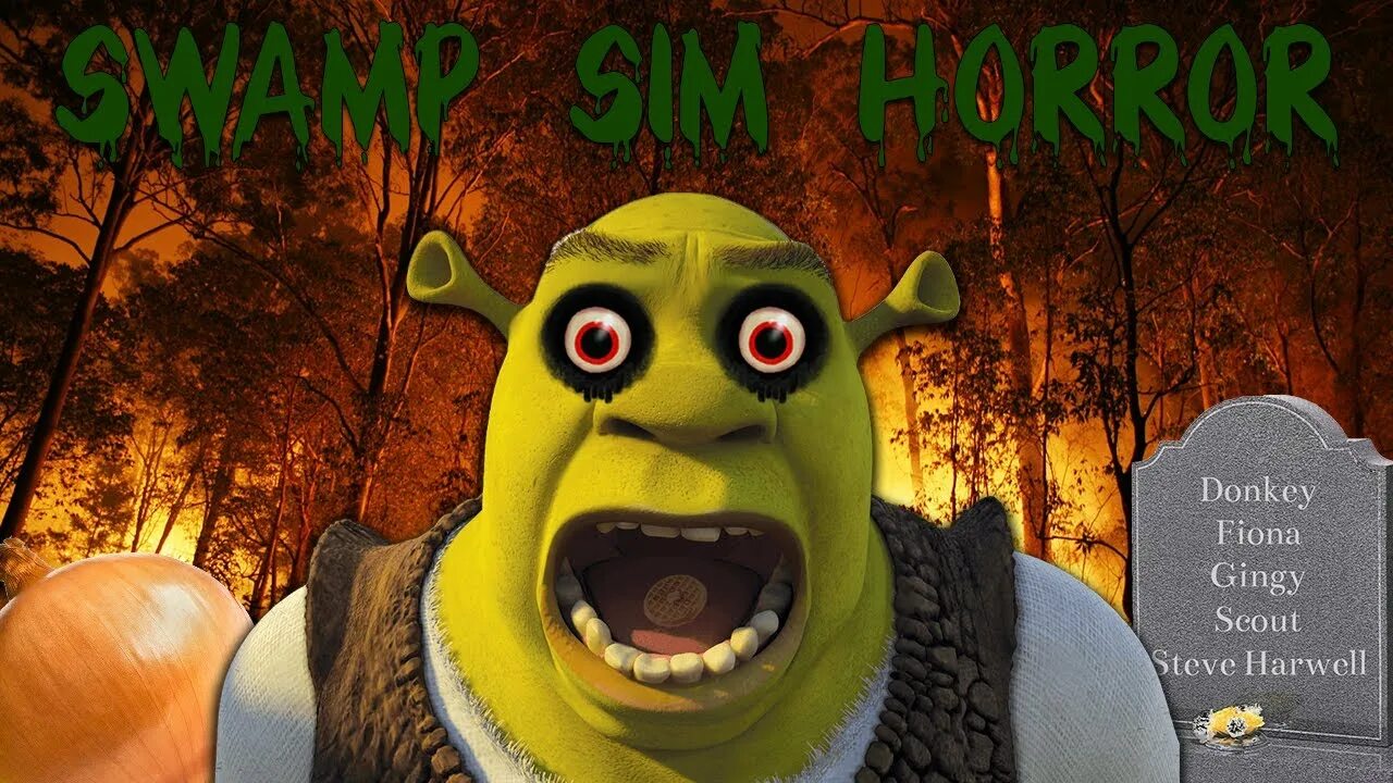 Игры хоррор шрек. Swamp SIM Shrek. Swamp Shrek Horror.