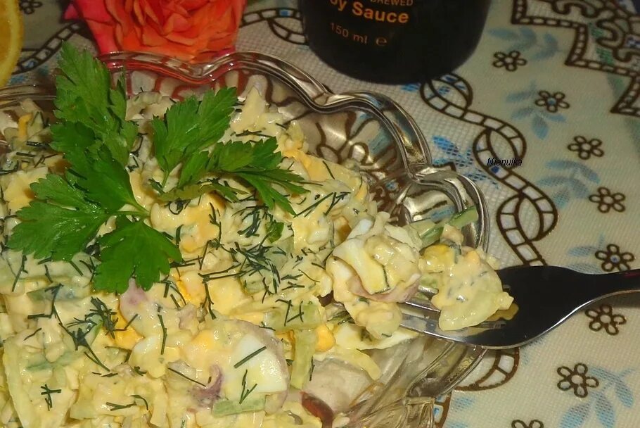Салат Чиполлино. Луковый салат. Салат с репчатым луком и яйцом