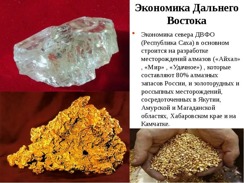 Центр добычи алмазов на дальнем востоке. Экономика дальнего востока. дальний восток месторождения алмазов. экономика дальнего востока презентация. хозяйство дальнего востока презентация.