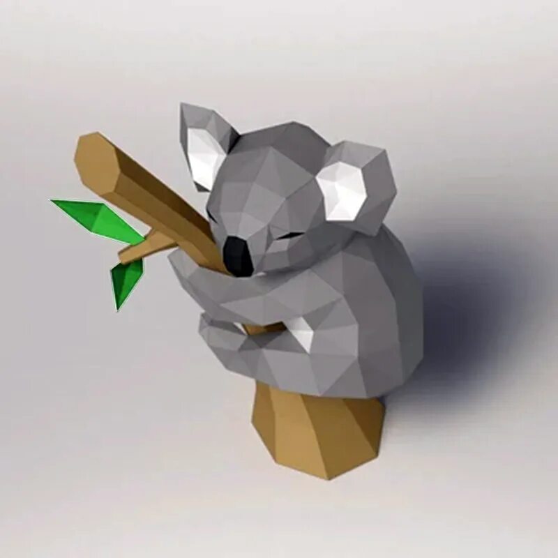 Коалы из бумаги. Полигональное моделирование из бумаги схемы. Паперкрафт животные. Оригами коала.