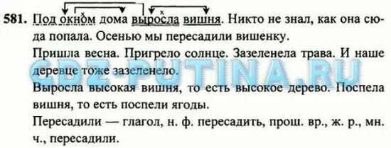 Под окном дома выросла вишня разбор предложения. Под окном дома выросла вишня разбор предложения