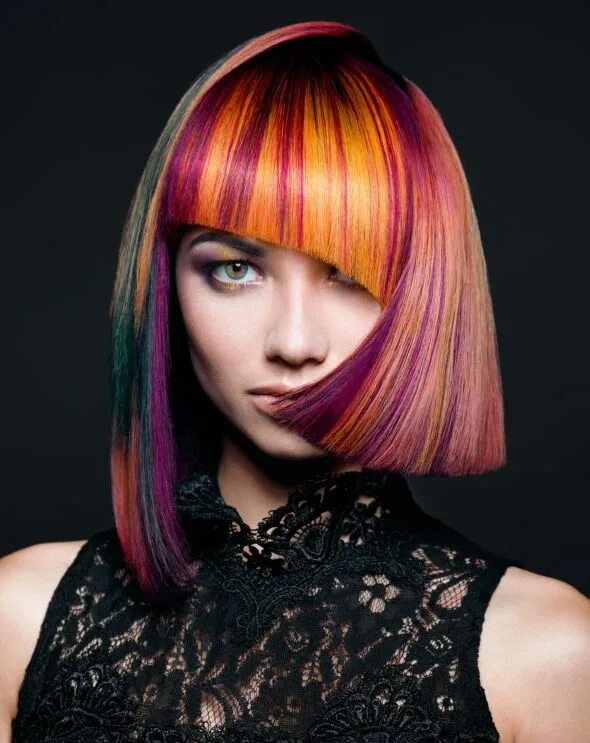 Колористика для парикмахеров. Креативное окрашивание на средние волосы. Креативные стрижки. Блочное окрашивание. Блочное окрашивание.