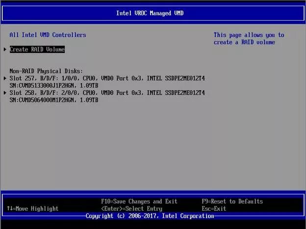 Intel vmd драйвер. Контроллер биос. intel vmd controller. intel raid 1 volume. intel raid bios console.