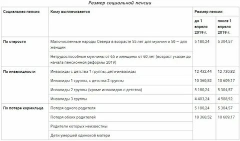 Размер социальной пенсии в спб