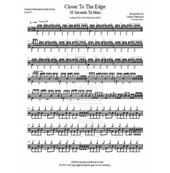 Closer to the edge 30 seconds. Closer to the edge. 30 seconds to mars closer to the edge. on the edge ноты.