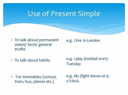 We use present simple to talk about