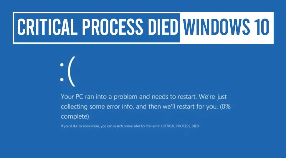 Экран смерти critical process died. BSOD Windows 10 critical_process_died. Ошибка critical process died. Ошибка critical process died Windows 10. Синий экран windows 10 critical process died