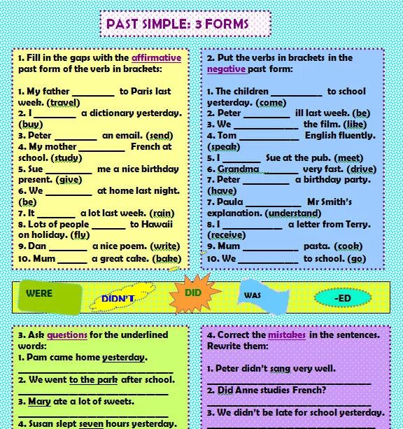 Past simple negative упражнения. Past simple exercises. Past simple Regular verbs упражнения. Past simple negative exercises.