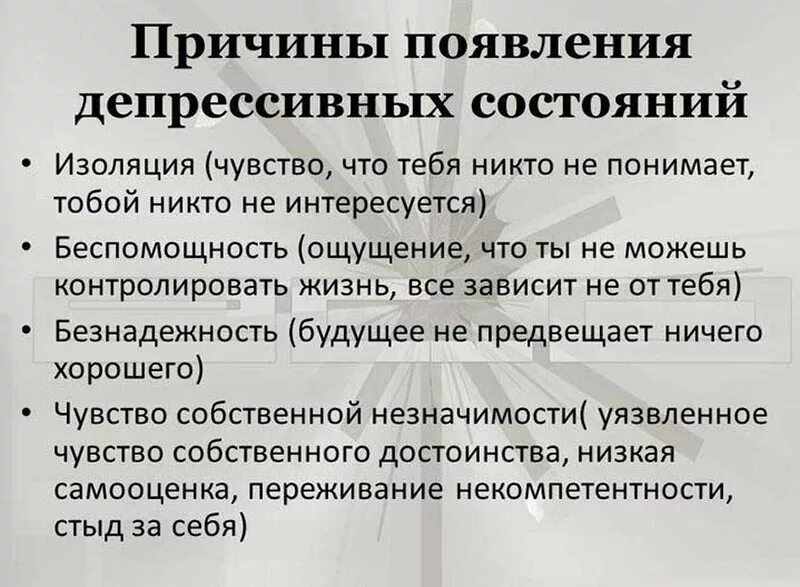 Депрессия характеристика