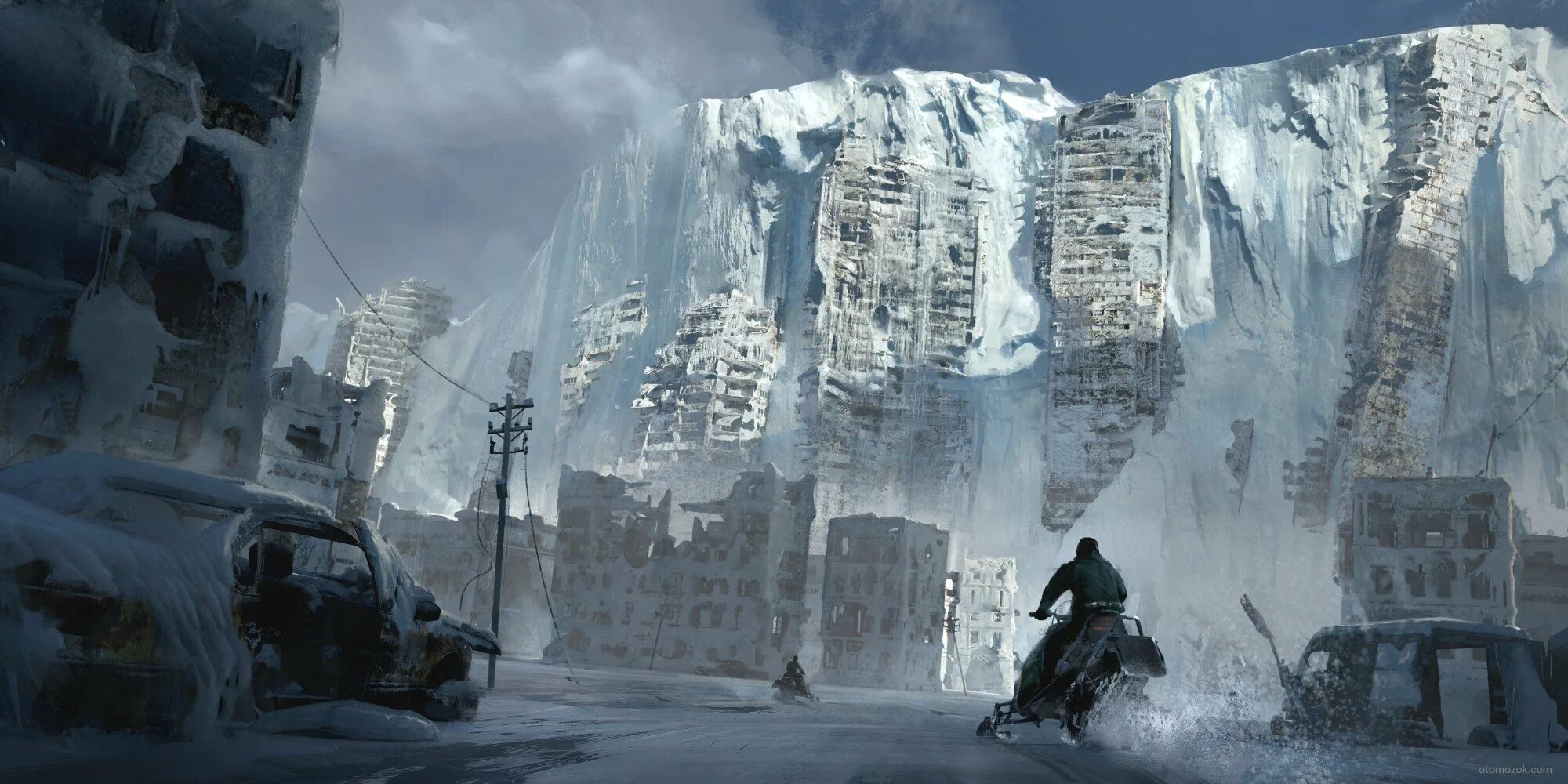 Ледяной апокалипсис фильм. Утопия зима. Антарктида в будущем. Зимний город будущего. Заснеженный город будущего.