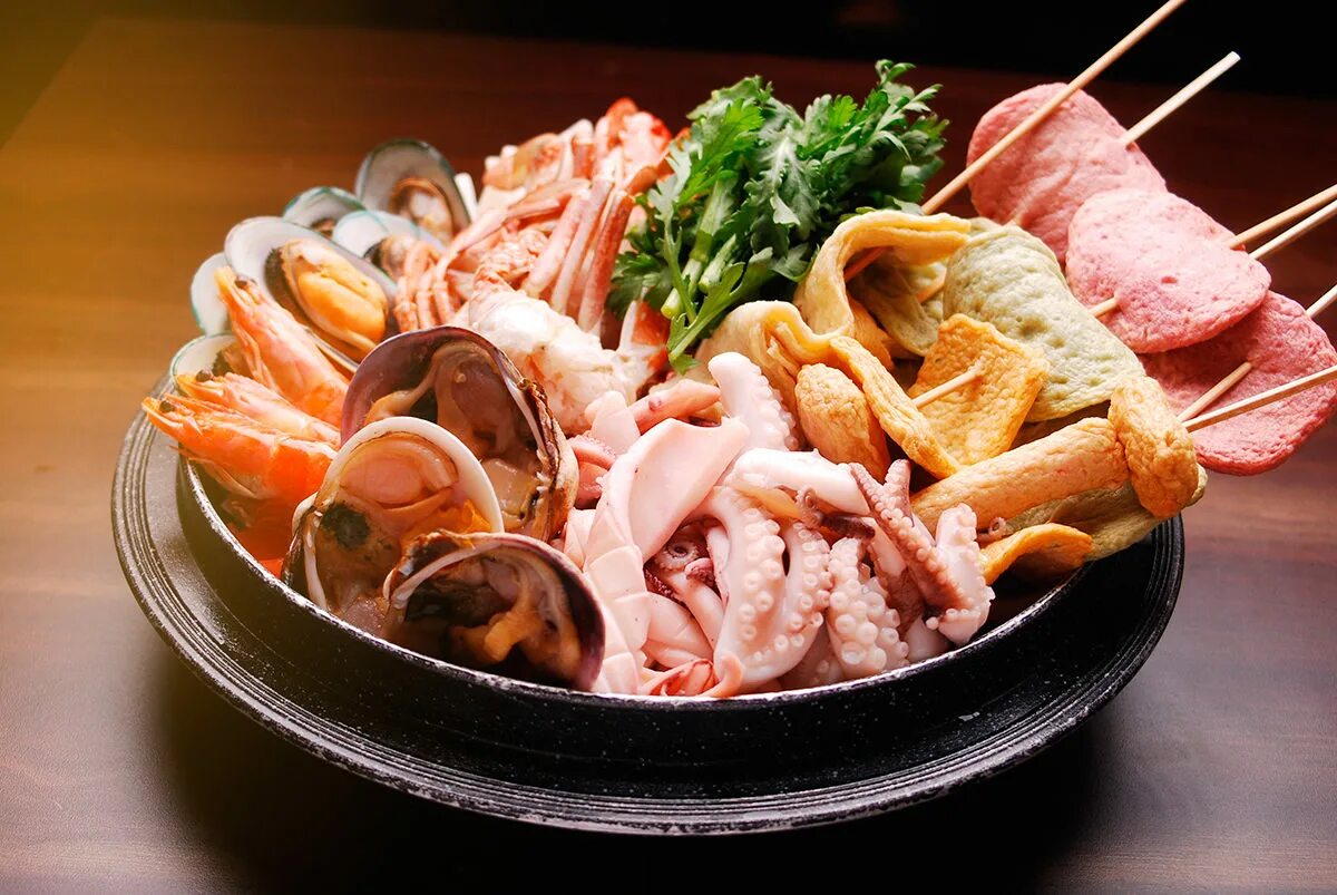 Корейская кухня морепродукты. Китайские морепродукты. Хого с морепродуктами.