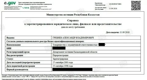 Выписка из сервиса оценки юридических