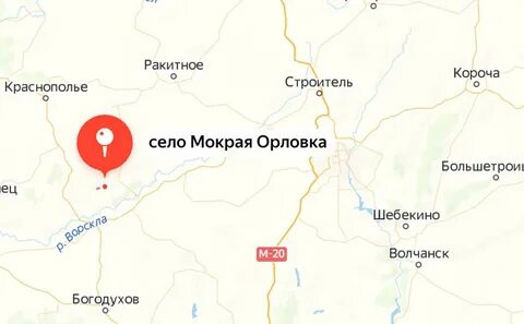 Мокрая орловка на карте