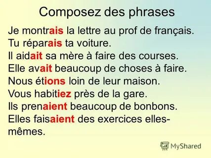Faites des phrases