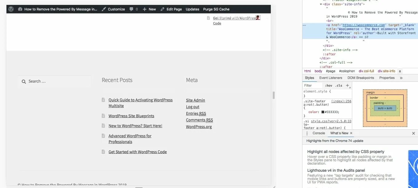 Wordpress сообщение