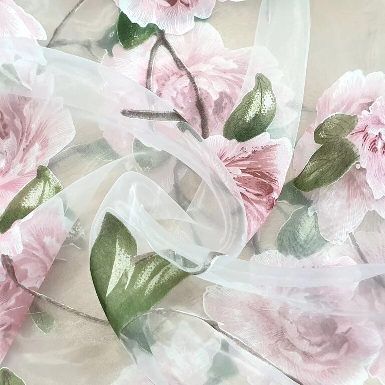 Ткани с цветочным принтом для штор. Тюль в цветочек. Тюль сетка вышивка 46093-819. Батист маркизет. Тюль "престиж - вуаль", белый (pv-bel-gr).