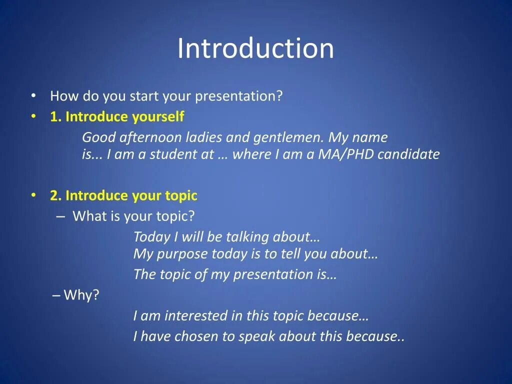 Презентация Introducing yourself. Introduction в презентации. Introduce yourself слайд. Introduction примеры. How to make start