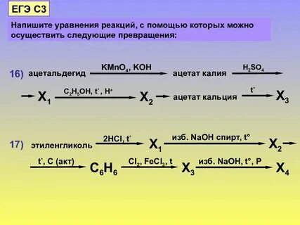 Напишите уравнения реакций c2h5oh