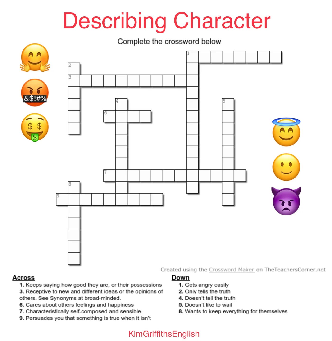 Crossword people. Кроссворд по английскому describing people. Describing people кроссворд ответы. Character crossword. Describing personality crossword.