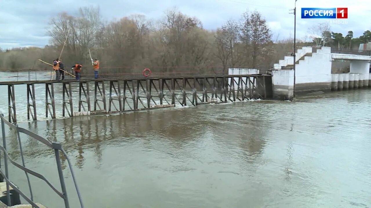 Уровень воды река цна. Плотина Тамбов Пригородный лес. Плотины Тамбовской области. 2021 Наводнение Тамбов паводок. Платина Тамбов Пригородный лес.