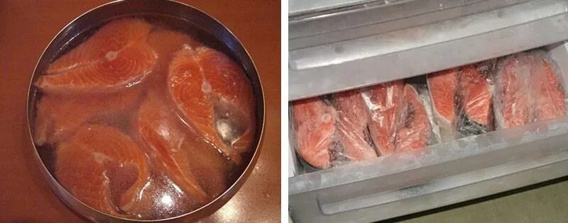 Красная рыба в морозилке. Горбуша в морозилке. Форель в морозилке. Хранение соленой рыбы.