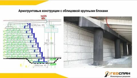 Армогрунтовой подпорной стены