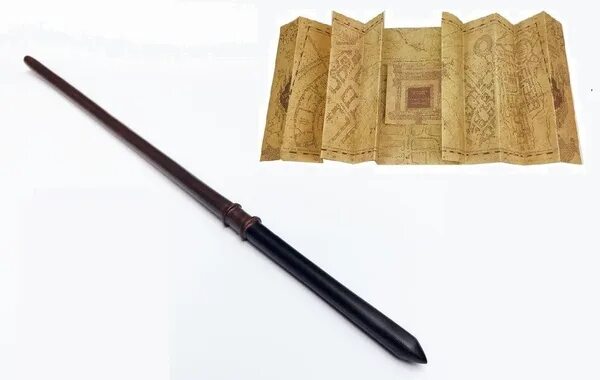 Набор Волшебная палочка Драко Малфоя + билет + 2 нашивки ( Gryffindor и Slytheri