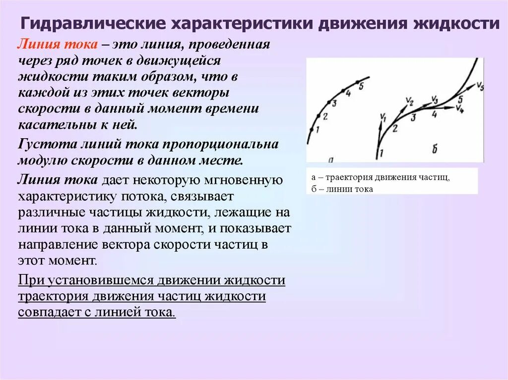 Характеристики движения жидкости. Гидравлические характеристики потока. Движение частиц в жидкости. Характеристики потока жидкости.