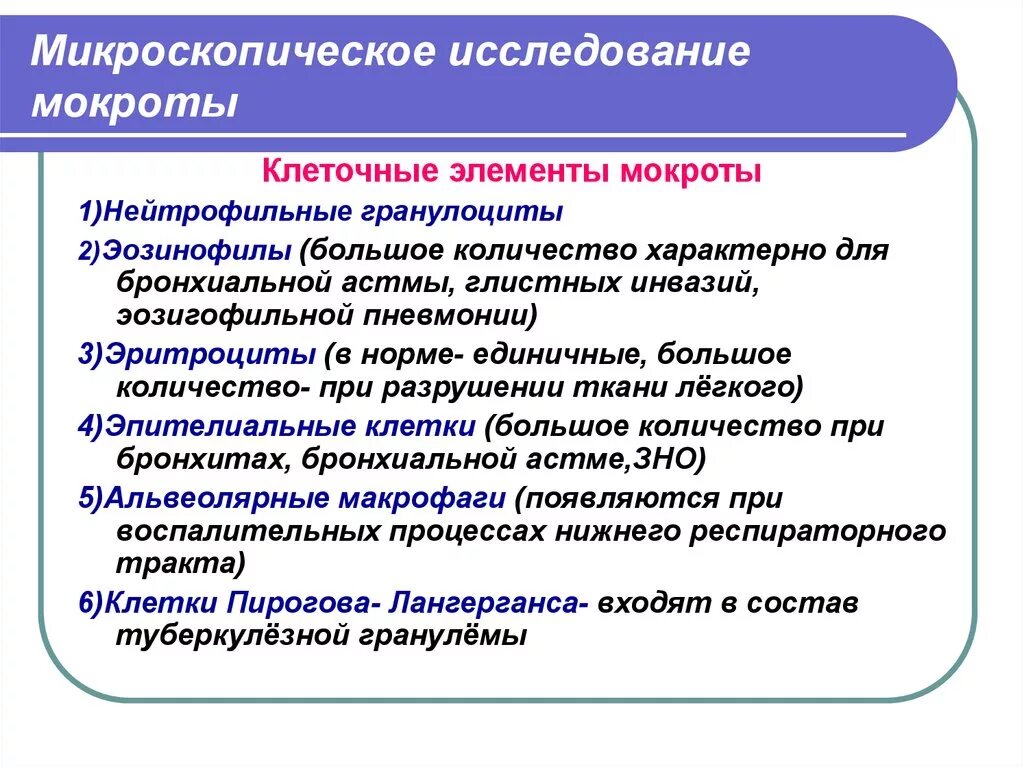 Элементы мокроты. Исследование мокроты. Микроскопическое исследование мокроты клеточные элементы. Микроскопическая исследование микроты. Методы исследования мокроты.