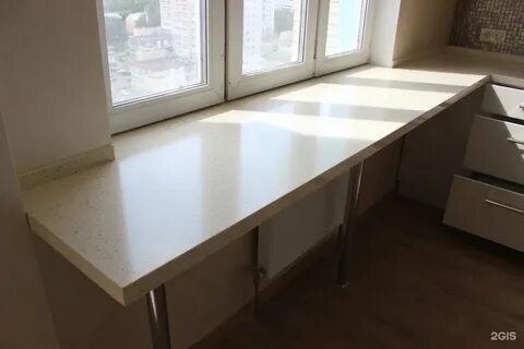 Подоконник пластиковый на кухне