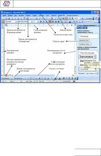 Основные элементы окна текстового процессора microsoft word