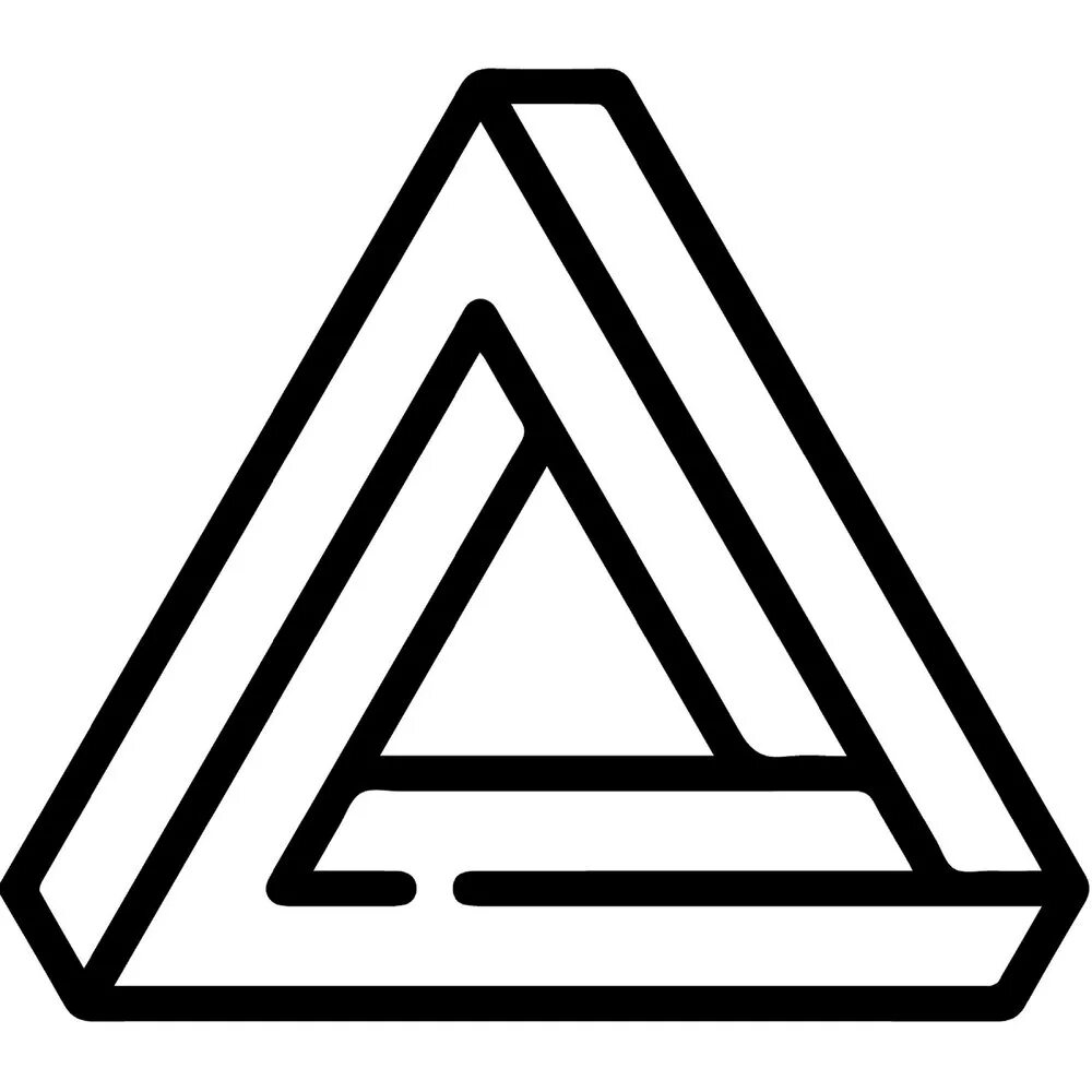 Пирамида Пенроуза. Треугольник Пенроуза вектор. Невозможная фигура треугольник Пенроуза. Иконка треугольник. Дельта скопировать символ