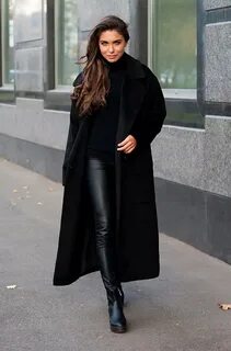Черное пальто женское с чем носить