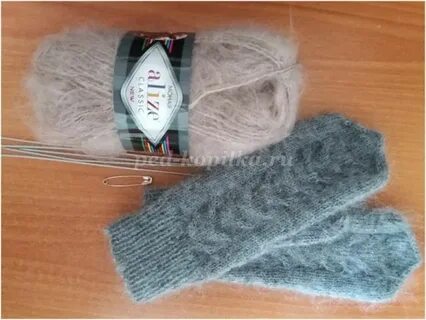 Варежки из мохера спицами