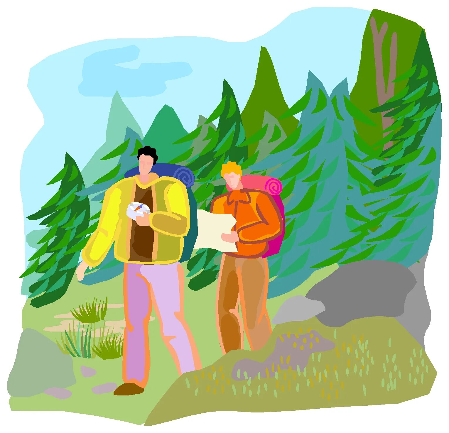 Тема поход в лес. Рисунок на тему туризм. Тема поход в лес. Поход иллюстрация. Поход детский рисунок.