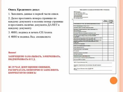 Кредитное досье это