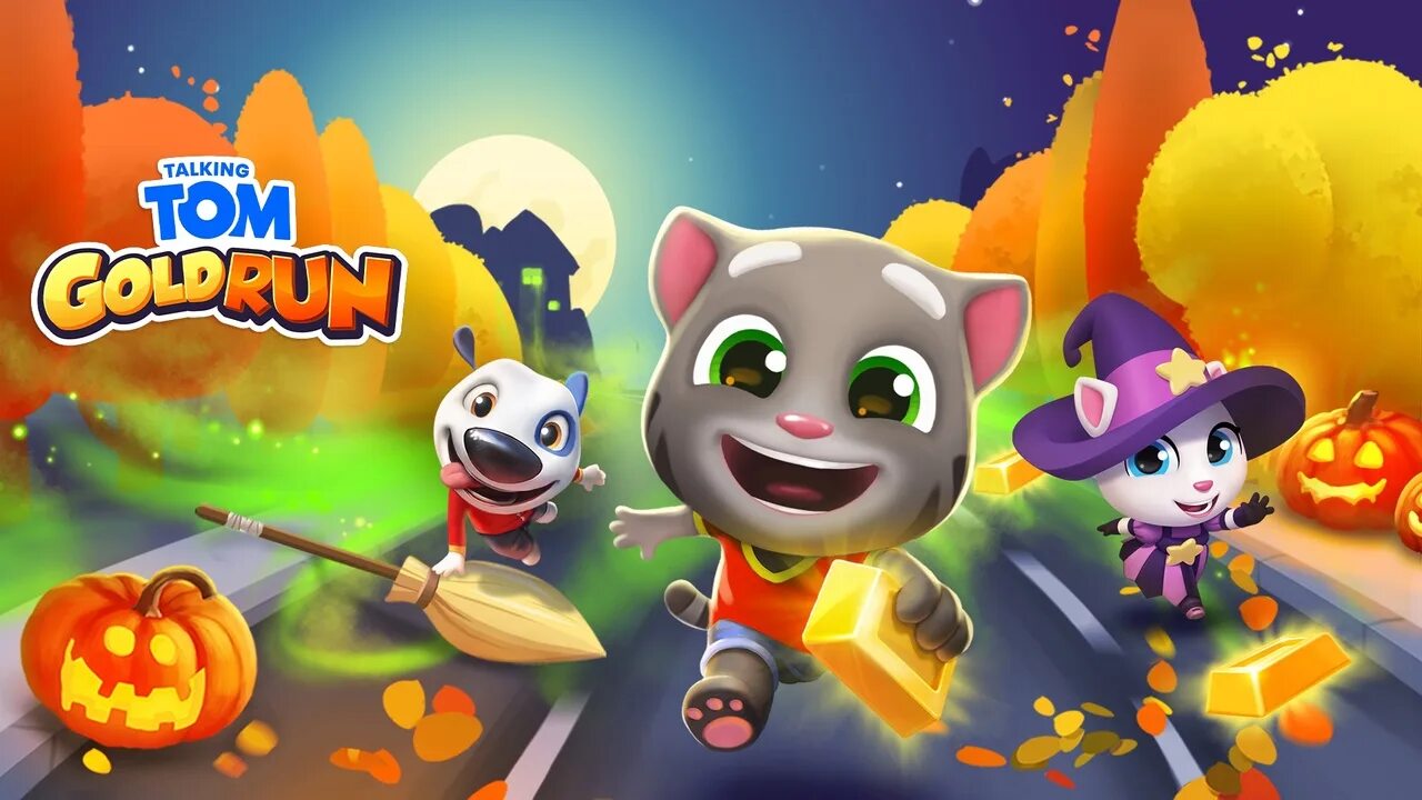 Talking tom gold run mod. Outfit7 герои том за золотом. Том за золотом Хэллоуин. Том бег за золотом скрин. Tom Gold Run игра.