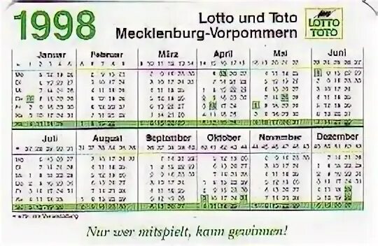 Календарь 1998