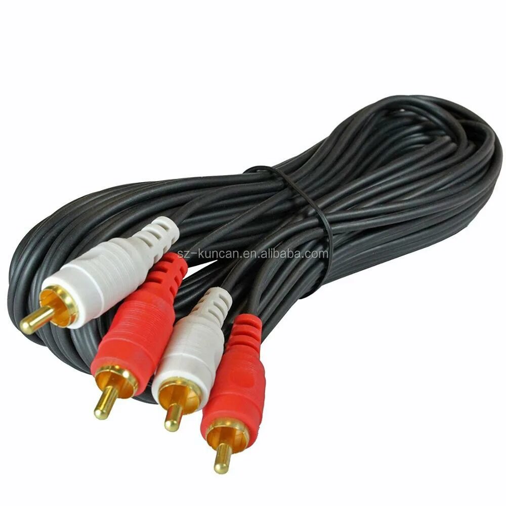 шнур 3 rca-3rca 3м. колокольчики провода. кабель deluxe stereo audio 2rca-2rca. колокольчики провода. 5m.