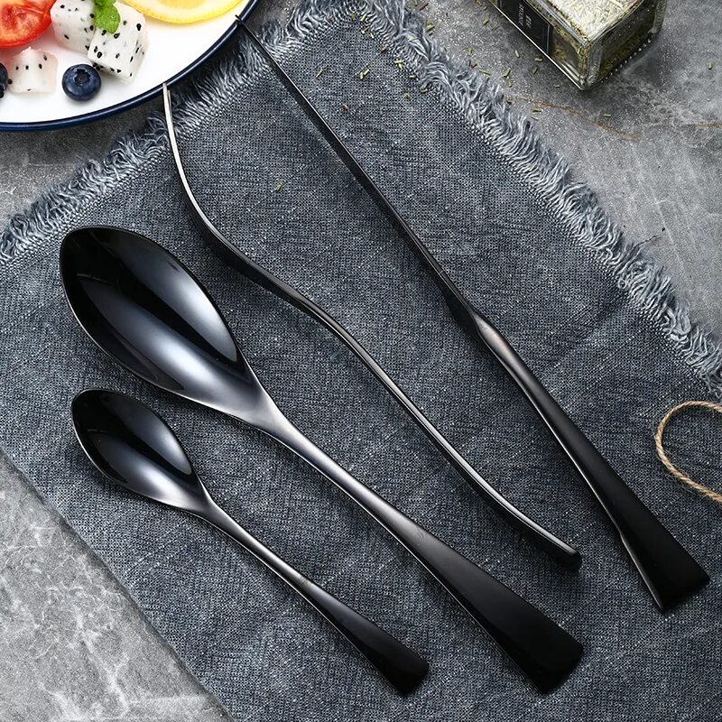 Столовые приборы черного цвета. Product stainless steel cutlery set столовые приборы. Stainless steel cutlery столовые приборы. Набор дизайнерских столовых приборов new classic n1 4 шт черный. Stainless steel tableware ложки.