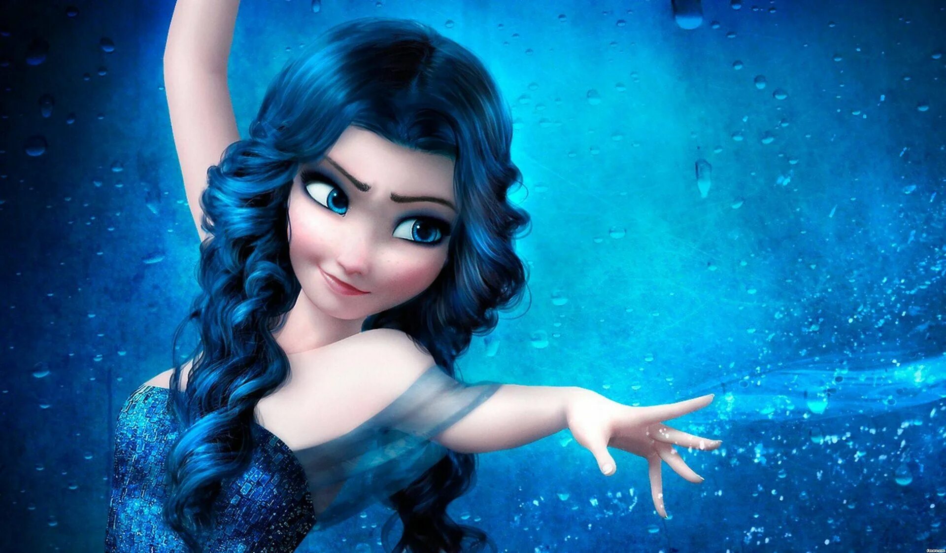 Super frozen. Elsa Дисней. Принцесса с синими волосами.