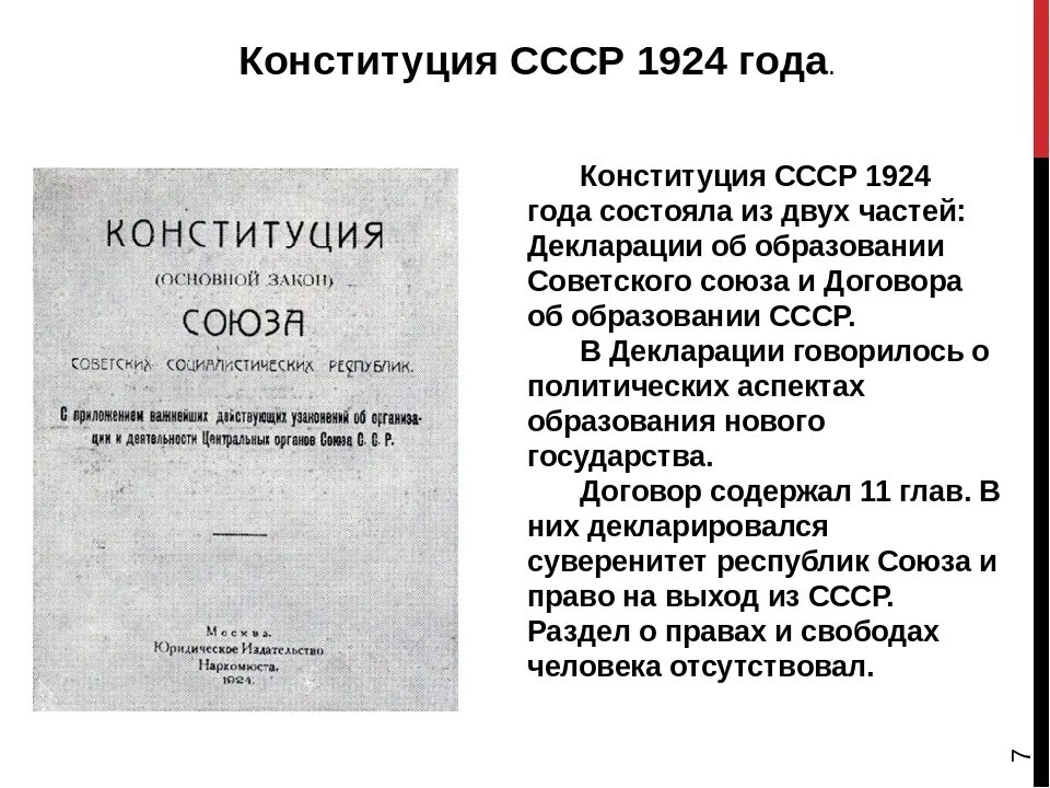 1 союзная конституция. Конституция СССР 1924 года. Первая Конституция СССР 1924. Конституция 31 января 1924 года. Ленинская Конституция 1924.