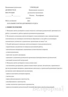 Должностная инструкция руководителя проекта