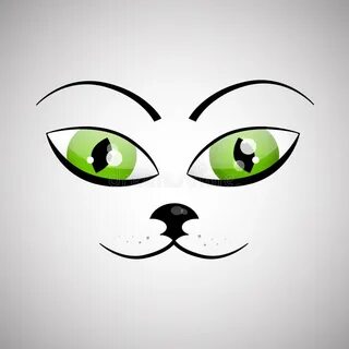 Глаза кота на белом фоне