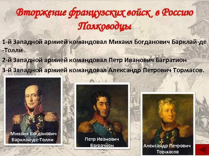 Какой полководец командовал русскими войсками 1812 года. Барклай де Толли Тормасов. Барклай де Толли Багратион Тормасов. Барклай Багратион Тормасов.